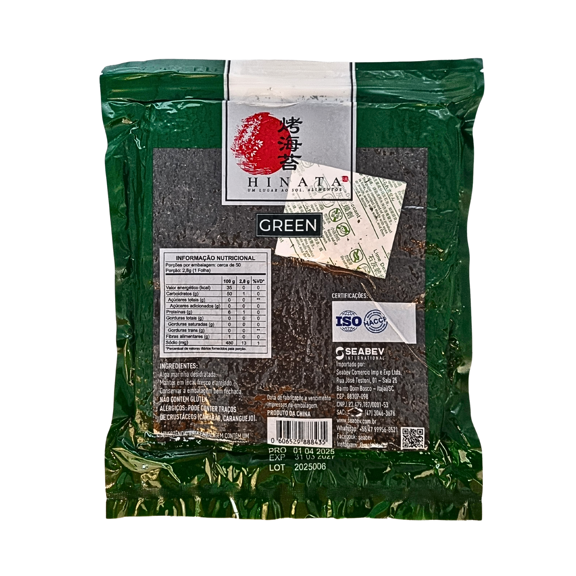 Alga Marinha para Sushi – Nori Green – Hinata